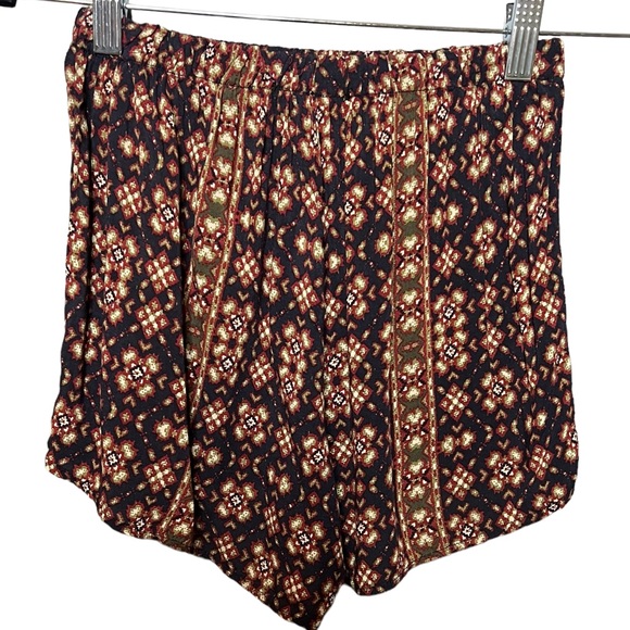 Brandy Melville Navy and Brown Tribal Printed Shorts. Size Small. - Picture 3 of 6